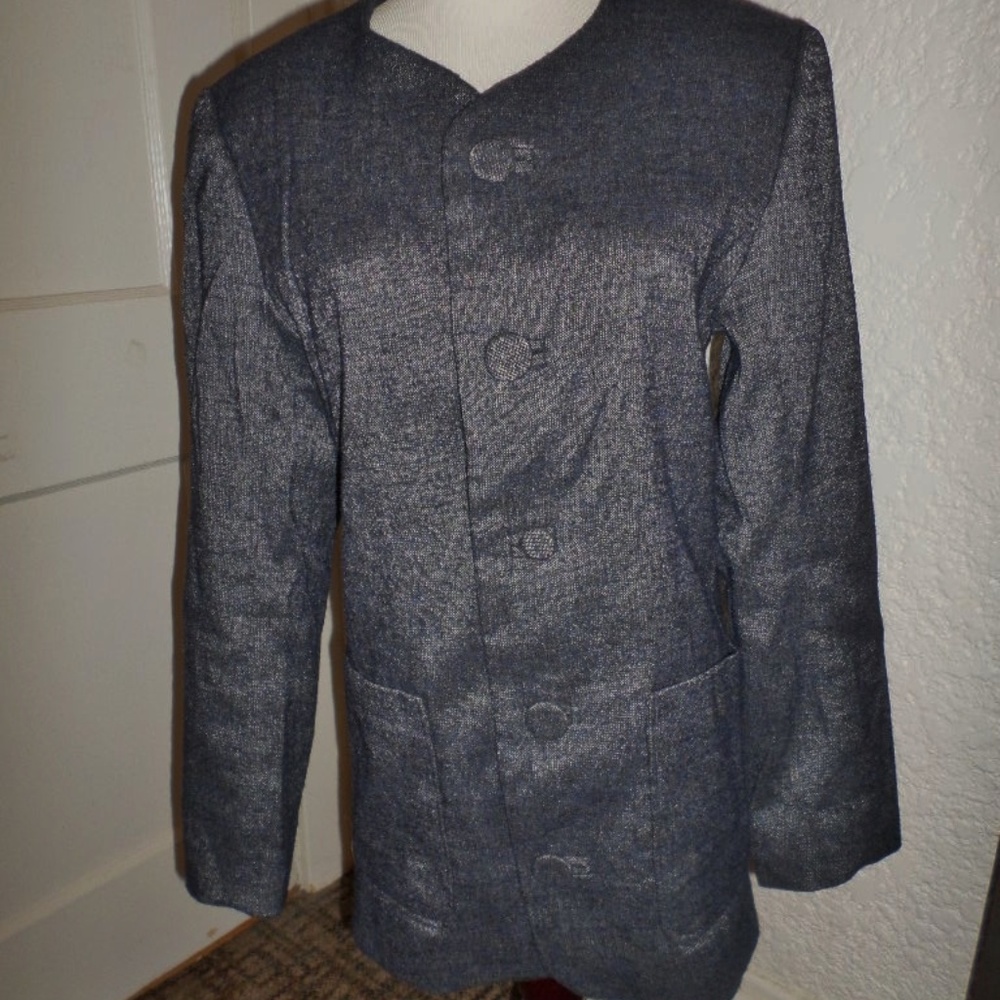 Timo Weiland Navy Blue Button Down Jacket Size M
